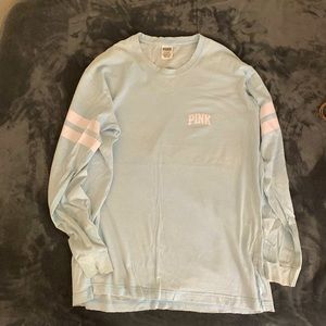 VS PINK long sleeve top Size L, 2-3 stains. Look at all pics. As is
